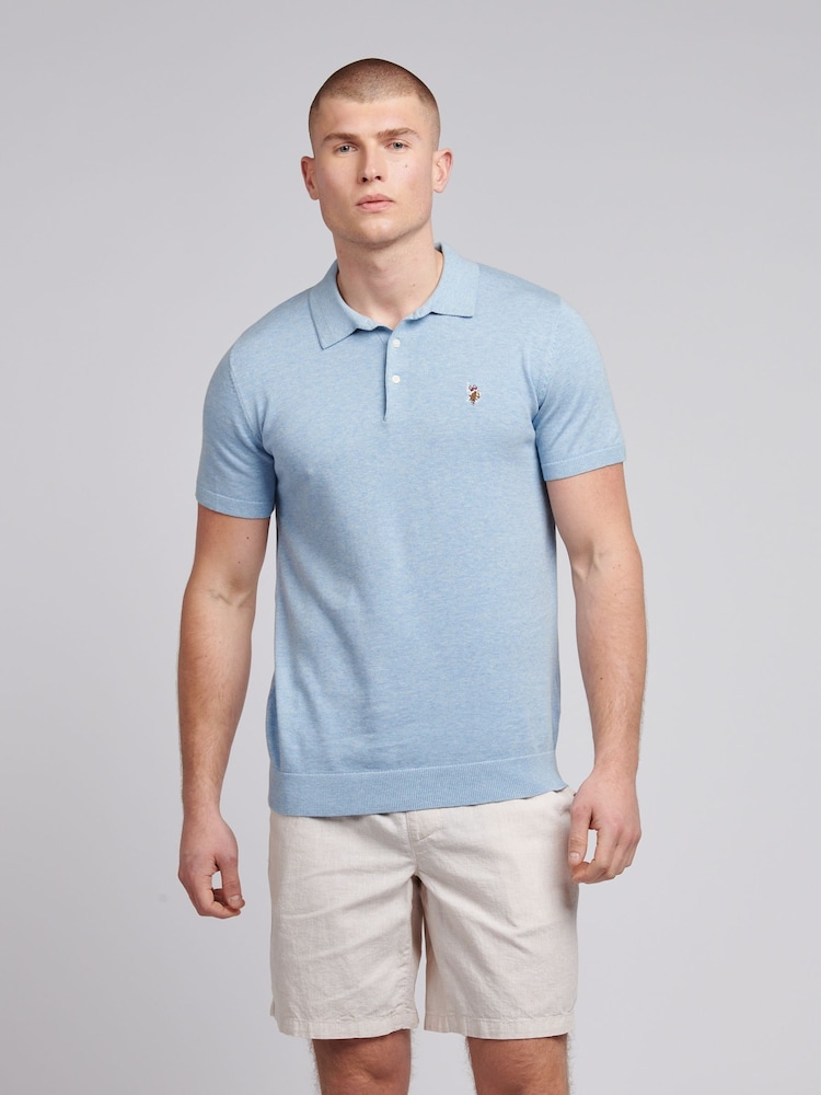 U.S. Polo Assn. navy Blue Mens Combed 100% Cotton Polo Shirt - Image 1 of 7 U.S. Polo Assn. navy Blue Mens Combed 100% Cotton Polo Shirt - Image 1 of 7