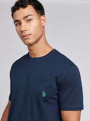 U.S. Polo Assn. Nay Blue Mens Double Horsemen Pocket 100% Cotton T-Shirt - Image 2 of 9