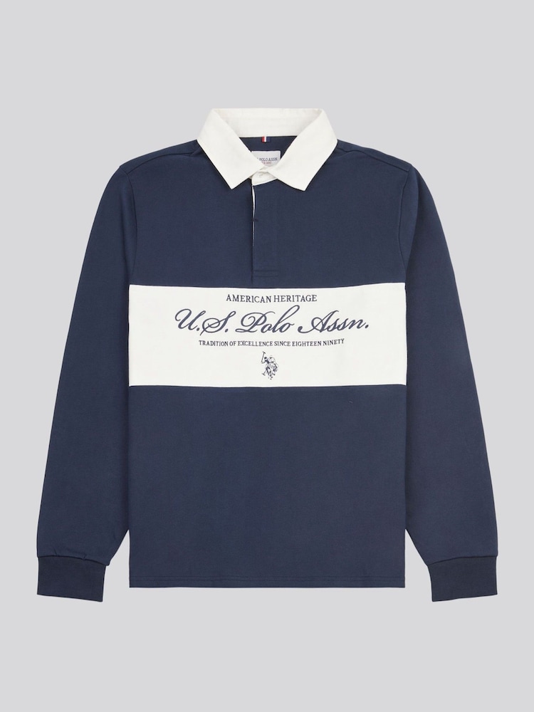 U.S. Polo Assn. Mens Premium Embroidery Graphic Rugby 100% Cotton Shirt - Imagen 1 de 3