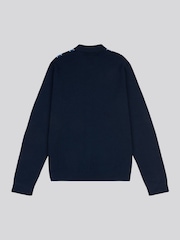 U.S. Polo Assn Blue Mens Vertical Stripe Knit Cardigan - Image 6 of 8
