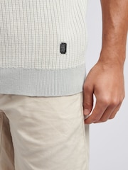U.S. Polo Assn. Grey Mens Vertical Texture Stripe Knit Polo Shirt - Image 2 of 7