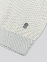 U.S. Polo Assn. Grey Mens Vertical Texture Stripe Knit Polo Shirt - Image 7 of 7