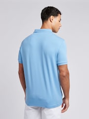 U.S. Polo Assn. Blue Mens Double Horsemen Rib Polo Shirt - Image 2 of 7