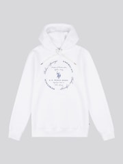 U.S. Polo Assn. White Mens Premium Print Interlock Hoodie - Image 1 of 3