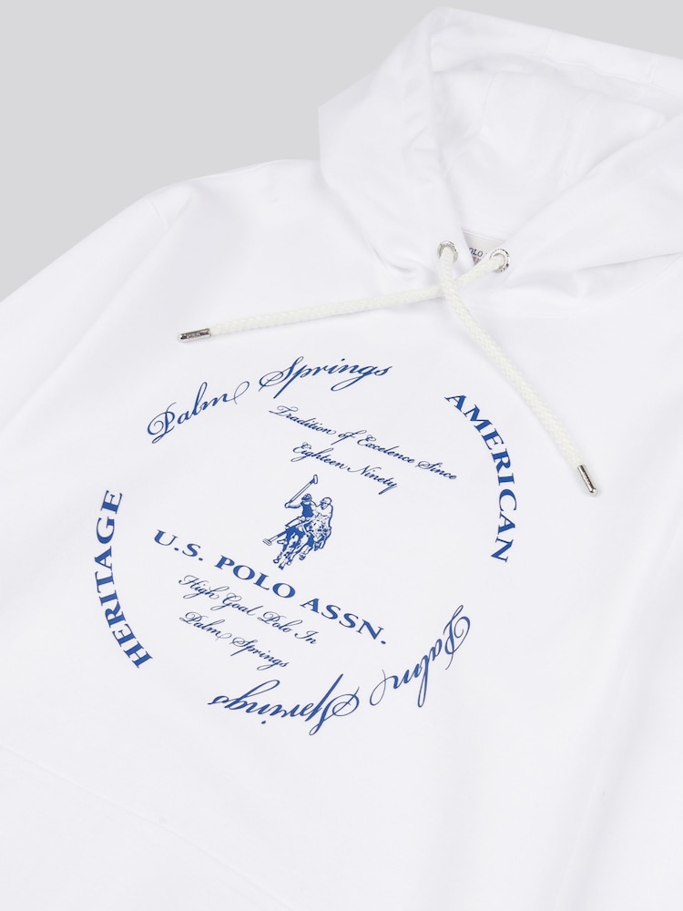 U.S. Polo Assn. White Mens Premium Print Interlock Hoodie - Image 3 of 3