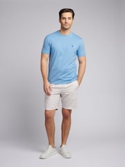 Синий индиго - U.S. Polo Assn. Mens Regular Fit Double Horsemen 100% Cotton T-Shirt - Image 3 of 8