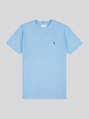 Синий индиго - U.S. Polo Assn. Mens Regular Fit Double Horsemen 100% Cotton T-Shirt - Image 6 of 8