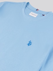 Синий индиго - U.S. Polo Assn. Mens Regular Fit Double Horsemen 100% Cotton T-Shirt - Image 8 of 8