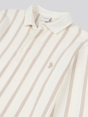 US Polo Assn. Мужская трикотажная рубашка в вертикальную полоску из 100% хлопка - Изображение 7 из 7