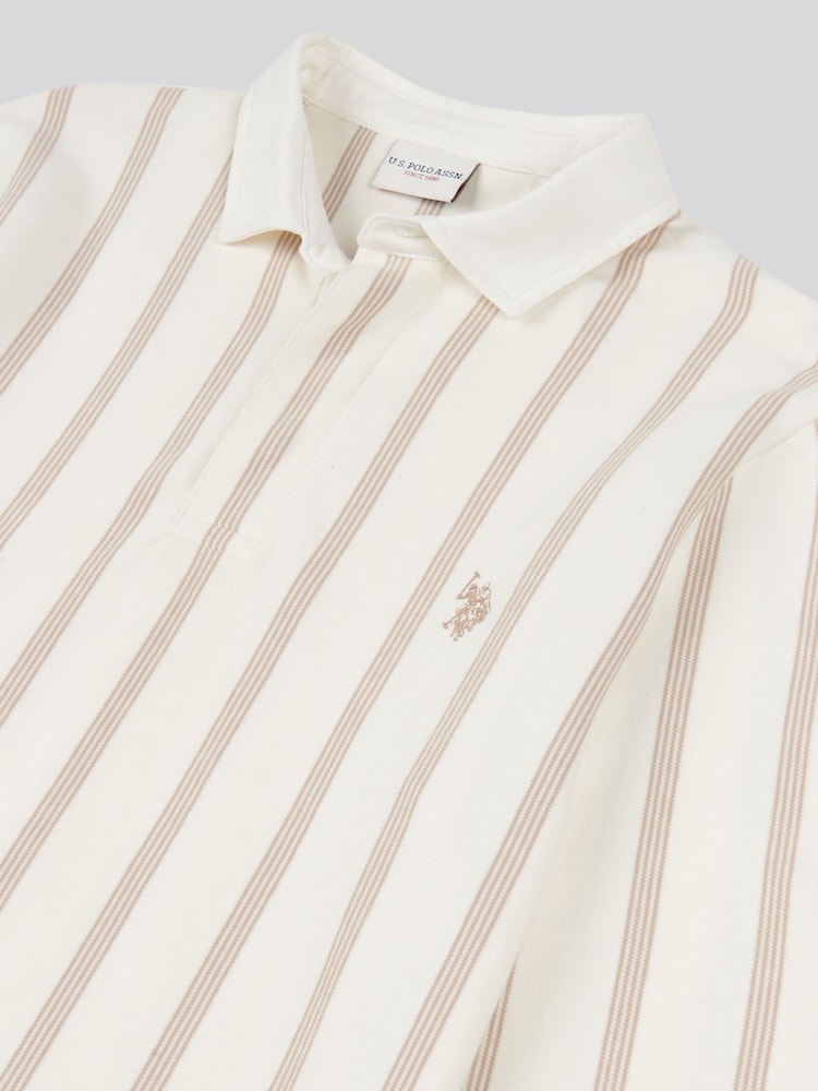 US Polo Assn. Мужская трикотажная рубашка в вертикальную полоску из 100% хлопка - Изображение 7 из 7