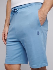 U.S. Polo Assn Blue Mens Double Horsemen Sweat 100% Cotton Shorts - Image 2 of 8
