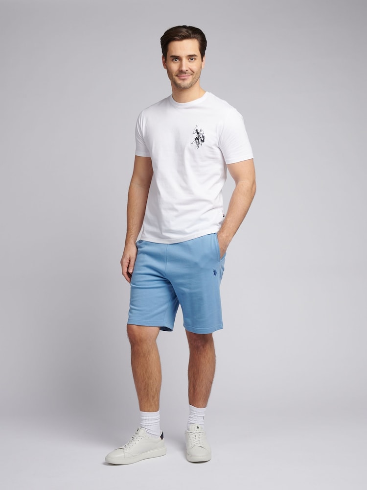 U.S. Polo Assn Blue Mens Double Horsemen Sweat 100% Cotton Shorts - Image 4 of 8