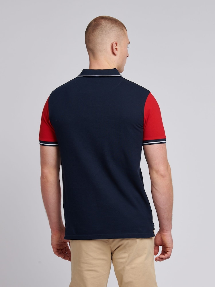 U.S. Polo Assn. Blue Mens Sash Pique 100% Cotton Polo Shirt - Image 2 of 7
