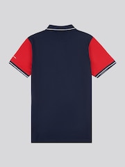 U.S. Polo Assn. Blue Mens Sash Pique 100% Cotton Polo Shirt - Image 6 of 7