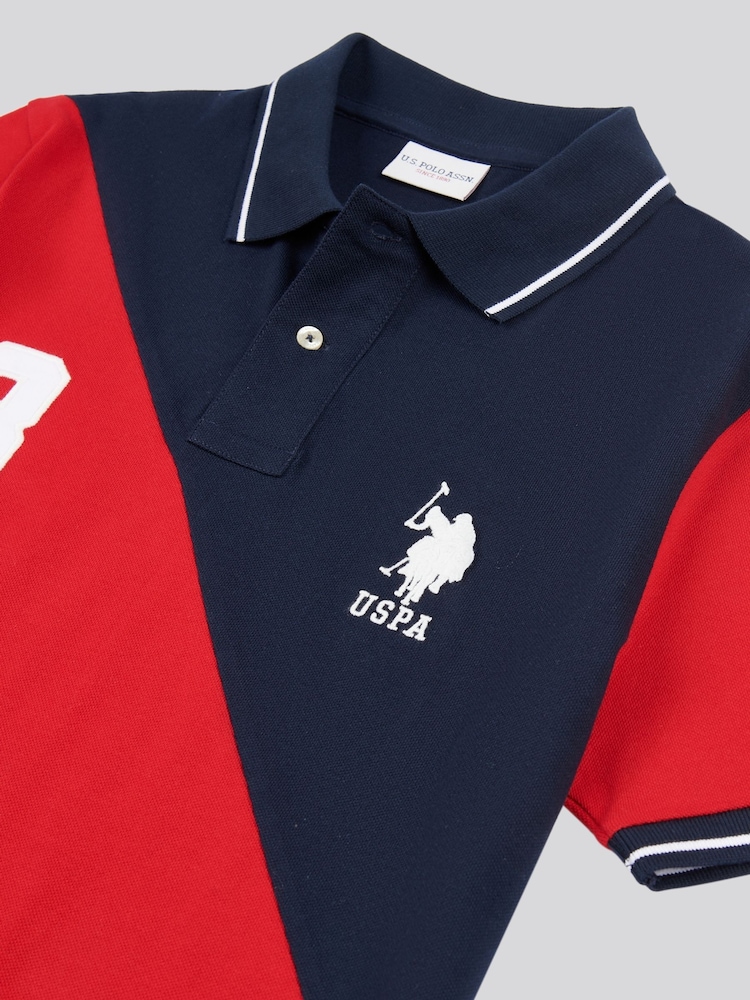 U.S. Polo Assn. Blue Mens Sash Pique 100% Cotton Polo Shirt - Image 7 of 7