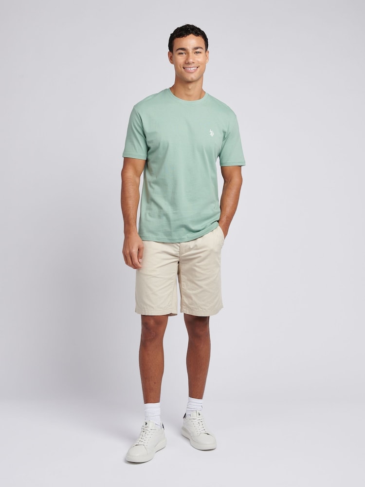 U.S. Polo Assn. Light Green Mens Regular Fit Double Horsemen 100% Cotton T-Shirt - Image 3 of 7