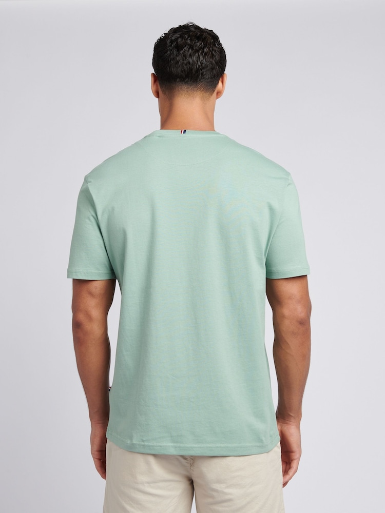 U.S. Polo Assn. Light Green Mens Regular Fit Double Horsemen 100% Cotton T-Shirt - Image 4 of 7