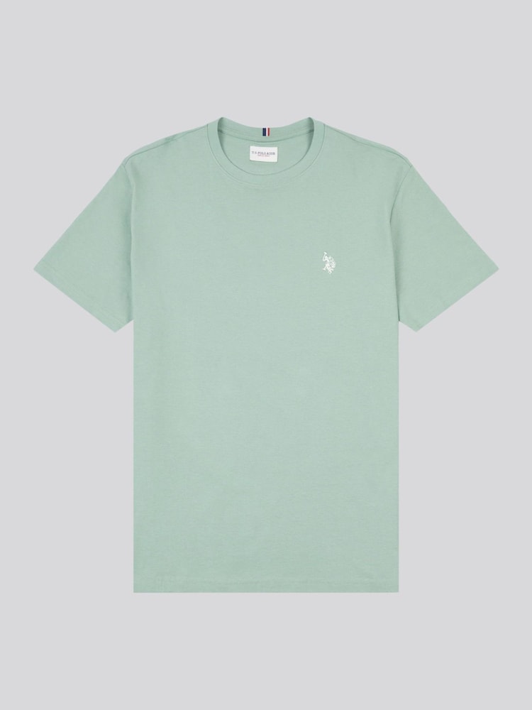 U.S. Polo Assn. Light Green Mens Regular Fit Double Horsemen 100% Cotton T-Shirt - Image 6 of 7