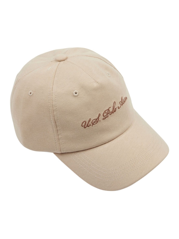 U.S. Polo Assn. Natural Mens Script Logo Jersey 100% Cotton Cap - Image 1 of 4