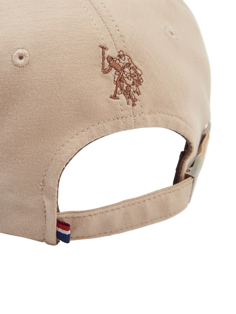 U.S. Polo Assn. Natural Mens Script Logo Jersey 100% Cotton Cap - Image 4 of 4
