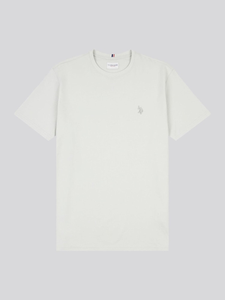 U.S. Polo Assn. Light Grey Mens Regular Fit Double Horsemen 100% Cotton T-Shirt - Image 7 of 8