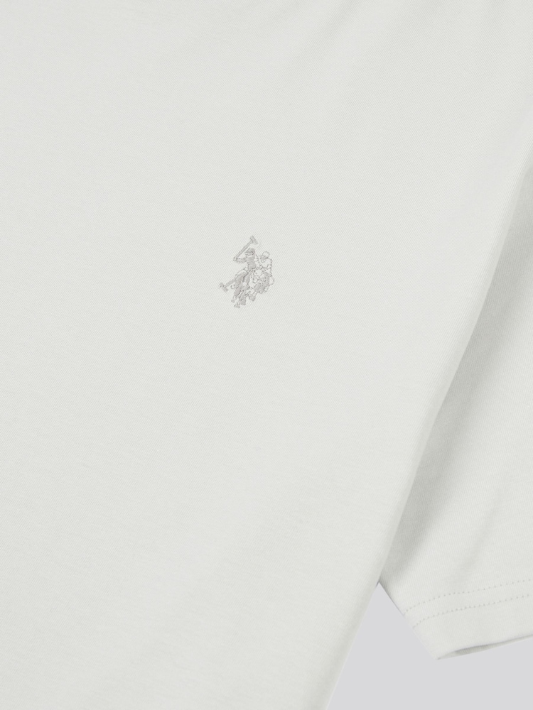 Светло-серый - U.S. Polo Assn. Mens Regular Fit Double Horsemen 100% Cotton T-Shirt - Image 8 of 8