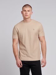 U.S. Polo Assn Natural Mens Vertical Texture 100% Cotton T-Shirt - Image 1 of 7