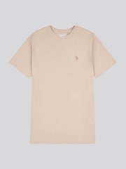 U.S. Polo Assn Natural Mens Vertical Texture 100% Cotton T-Shirt - Image 5 of 7