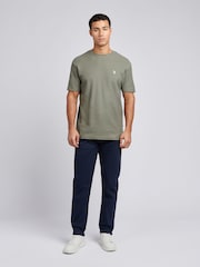 U.S. Polo Assn Green Mens Vertical Texture 100% Cotton T-Shirt - Image 3 of 8