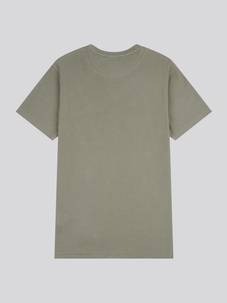 U.S. Polo Assn Green Mens Vertical Texture 100% Cotton T-Shirt - Image 7 of 8