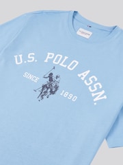 U.S. Polo Assn Dark Blue U.S. Polo Assn. Mens Signature 100% Cotton Arch Print White T-Shirt - Image 7 of 7