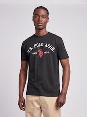 U.S. Polo Assn Black U.S. Polo Assn. Mens Signature 100% Cotton Arch Print White T-Shirt - Image 1 of 7