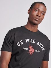 U.S. Polo Assn Black U.S. Polo Assn. Mens Signature 100% Cotton Arch Print White T-Shirt - Image 2 of 7