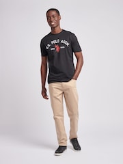 U.S. Polo Assn Black U.S. Polo Assn. Mens Signature 100% Cotton Arch Print White T-Shirt - Image 3 of 7