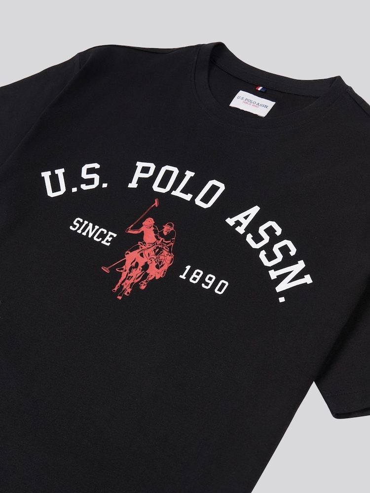 U.S. Polo Assn Black U.S. Polo Assn. Mens Signature 100% Cotton Arch Print White T-Shirt - Image 7 of 7