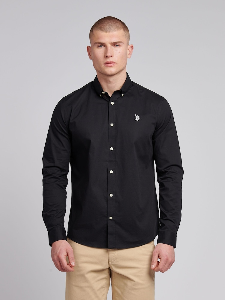 U.S. Polo Assn Black U.S. Polo Assn. Mens Stretch Cotton Poplin Shirt - Image 1 of 8