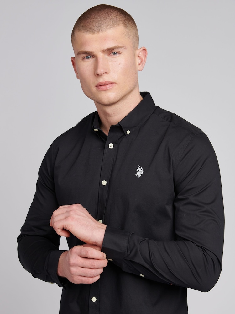 U.S. Polo Assn Black U.S. Polo Assn. Mens Stretch Cotton Poplin Shirt - Image 2 of 8