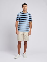 Голубой - US Polo Assn. Мужская футболка в полоску из 100% хлопка - Image 3 of 7