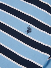 Голубой - US Polo Assn. Мужская футболка в полоску из 100% хлопка - Image 7 of 7