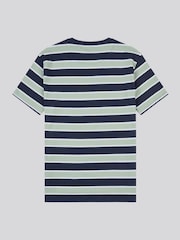 أزرق - U.S. Polo Assn. Mens Stripe Double Horsemen 100% Cotton T-Shirt - صورة 2 من 3