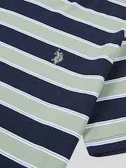 أزرق - U.S. Polo Assn. Mens Stripe Double Horsemen 100% Cotton T-Shirt - صورة 3 من 3