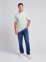 U.S. Polo Assn Grey Mens Vertical Texture 100% Cotton T-Shirt - Image 3 of 8