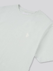 U.S. Polo Assn Grey Mens Vertical Texture 100% Cotton T-Shirt - Image 8 of 8