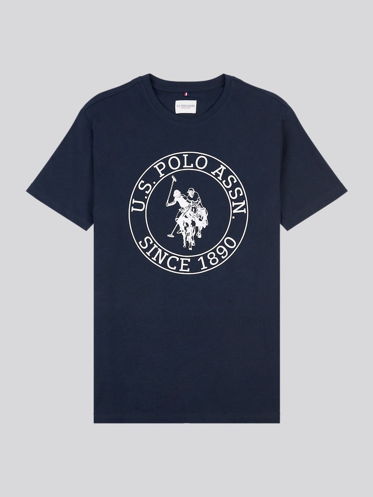 modra - ZDA Polo Assn. Moška majica USPA Circle Print 100% Cotton T-Shirt - Slika 1 iz 3