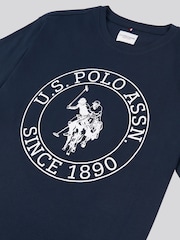 modra - ZDA Polo Assn. Moška majica USPA Circle Print 100% Cotton T-Shirt - Slika 3 iz 3