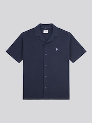 U.S. Polo Assn. Mens Waffle Texture Revere Polo Shirt - صورة 1 من 3