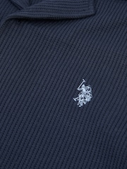 U.S. Polo Assn. Mens Waffle Texture Revere Polo Shirt - صورة 3 من 3