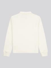 U.S. Polo Assn. Cream Mens Waffle Texture Open Collar Long Sleeve Polo Shirt - Image 6 of 7