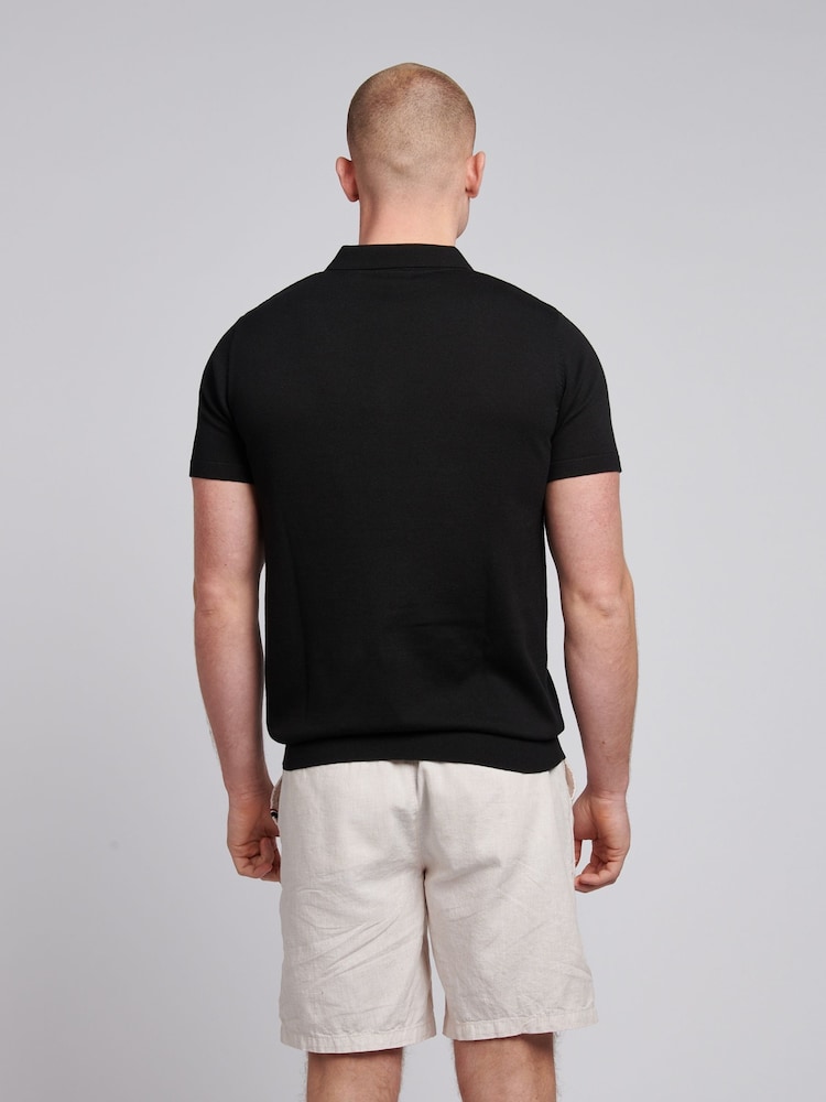 U.S. Polo Assn. Black Mens Combed 100% Cotton Polo Shirt - Image 4 of 7