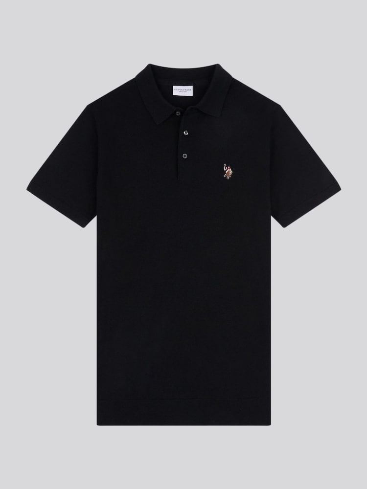 U.S. Polo Assn. Black Mens Combed 100% Cotton Polo Shirt - Image 5 of 7